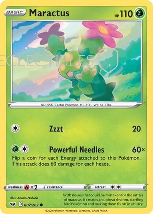 Pokemon Sword & Shield 007/202 Maractus  Reverse Holo