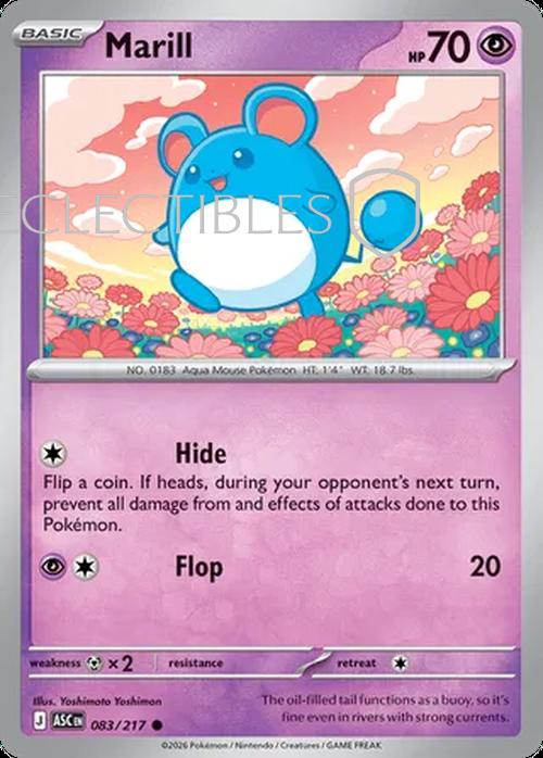 Pokemon Ascended Heroes 083/217 Marill  Reverse Holo