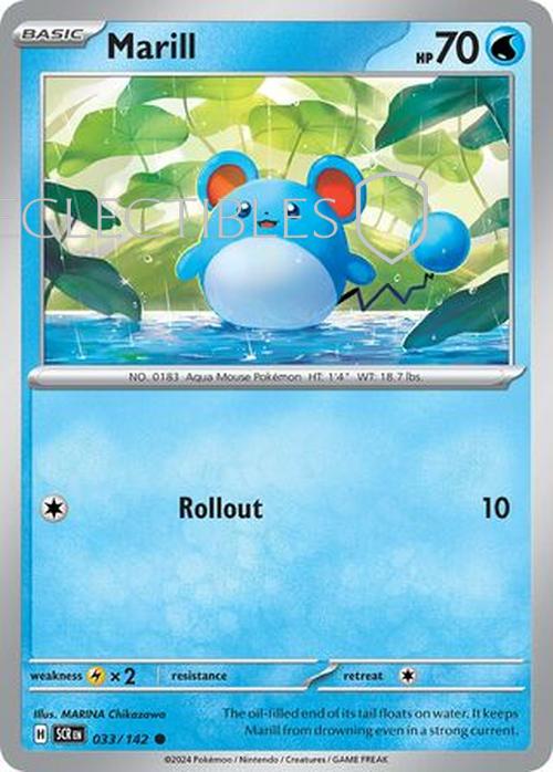 Pokemon Stellar Crown 033/142 Marill  Reverse Holo