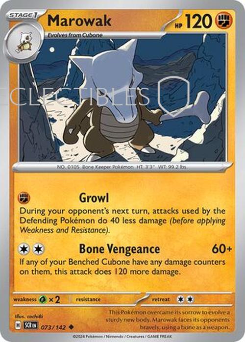 Pokemon Stellar Crown 073/142 Marowak  Reverse Holo