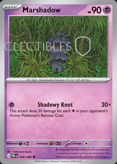 Pokemon pitch black 040/84 Marshadow  Reverse Holo