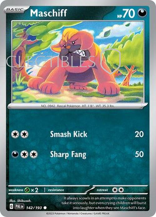 Pokemon Paldea Evolved  142/193 Maschiff Holo