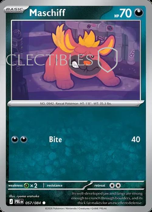 Pokemon pitch black 057/84 Maschiff  Reverse Holo