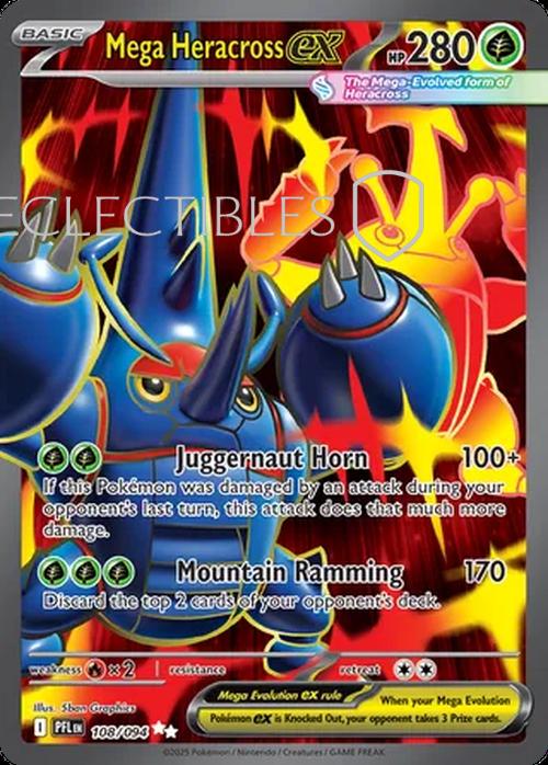 Pokemon Phantasmal Flames 108/094 Mega Heracross ex 