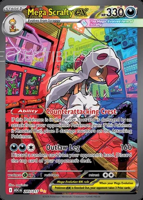 Pokemon Ascended Heroes 285/217 Mega Scrafty ex