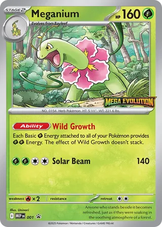 Pokemon Mega Evolutions Promo 001 Meganium 