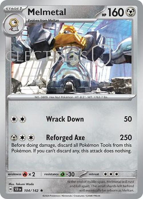 Pokemon Stellar Crown 104/142 Melmetal Holo