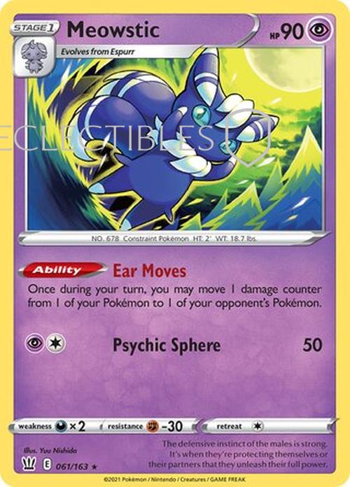 Pokemon Battle Styles 061/163 Meowstic Holo