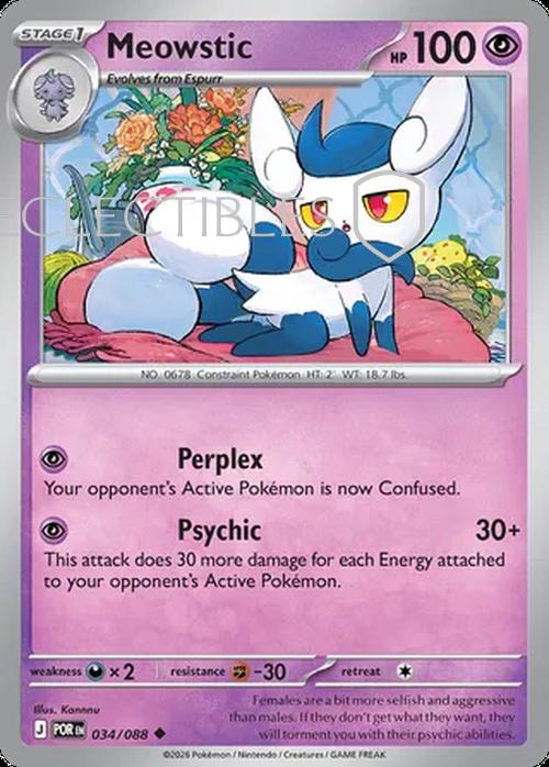 Pokemon Perfect Order 034/88 Meowstic  Reverse Holo