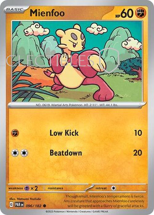 Pokemon Paradox Rift 096/182 Mienfoo  Reverse Holo