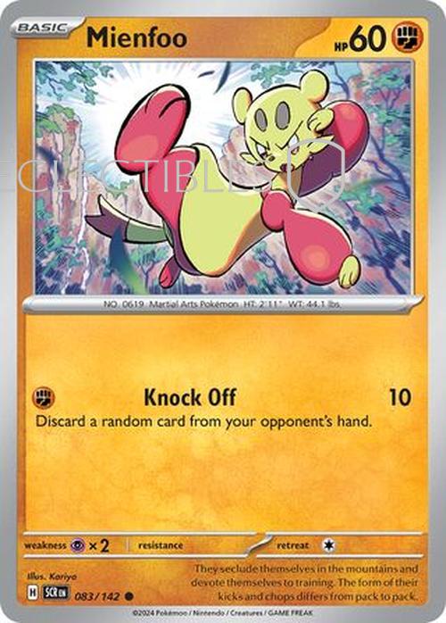 Pokemon Stellar Crown 083/142 Mienfoo  Reverse Holo