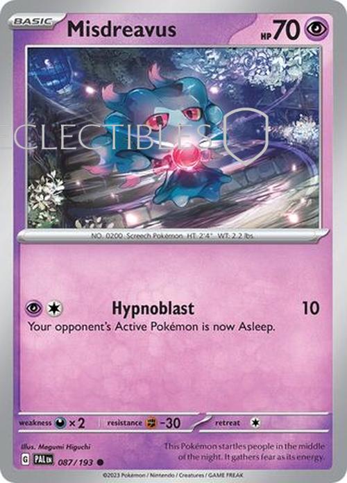 Pokemon Paldea Evolved  087/193 Misdreavus  Reverse Holo