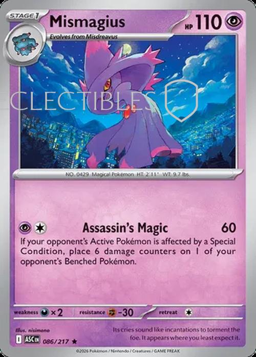 Pokemon Ascended Heroes 086/217 Mismagius  Reverse Holo