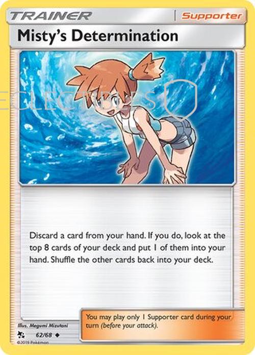 Pokemon Hidden Fates 62/68 Misty's Determination Reverse Holo