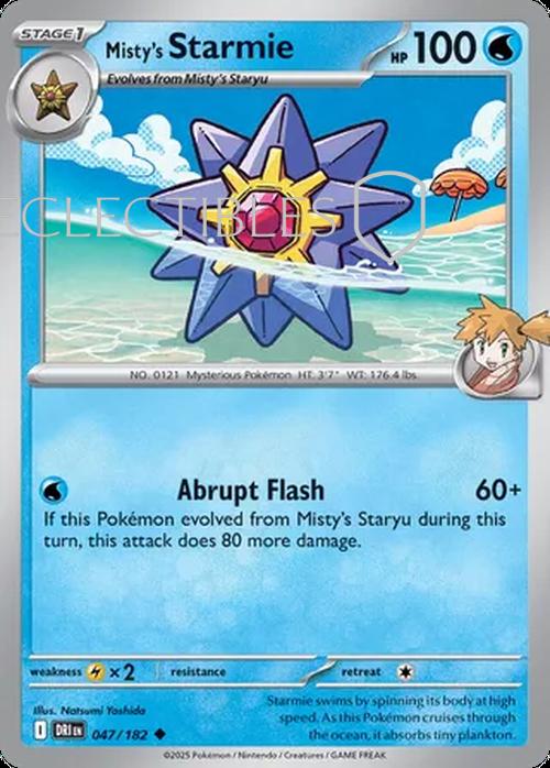 Pokemon Destined Rivals 047/182 Mistys Starmie  Reverse Holo
