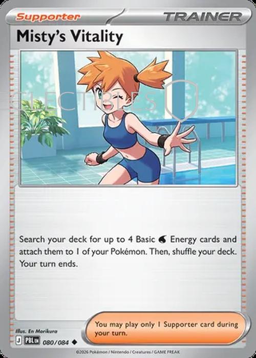 Pokemon pitch black 080/84 Mistys Vitality  Reverse Holo