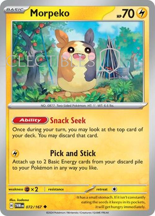 Pokemon Twilight Masquerade 072/167 Morpeko  Reverse Holo