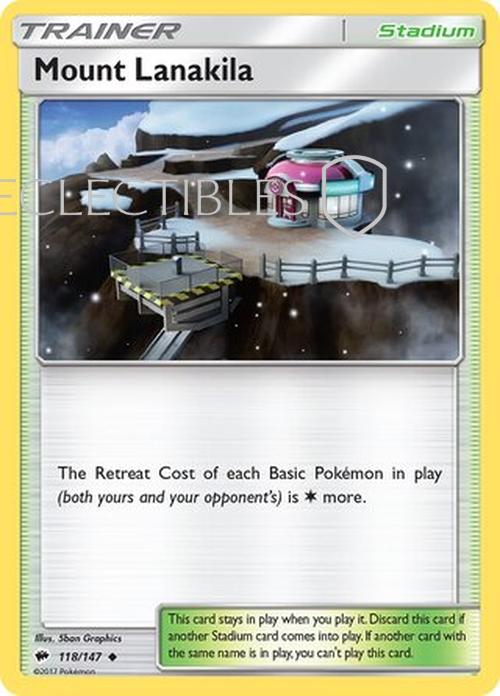 Pokemon Burning Shadows 118/147 Mount Lanakila Reverse Holo
