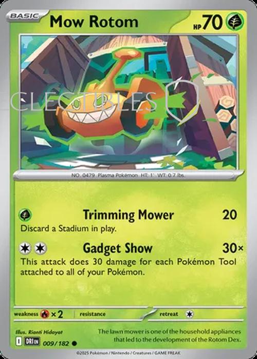 Pokemon Destined Rivals 009/182 Mow Rotom  Reverse Holo