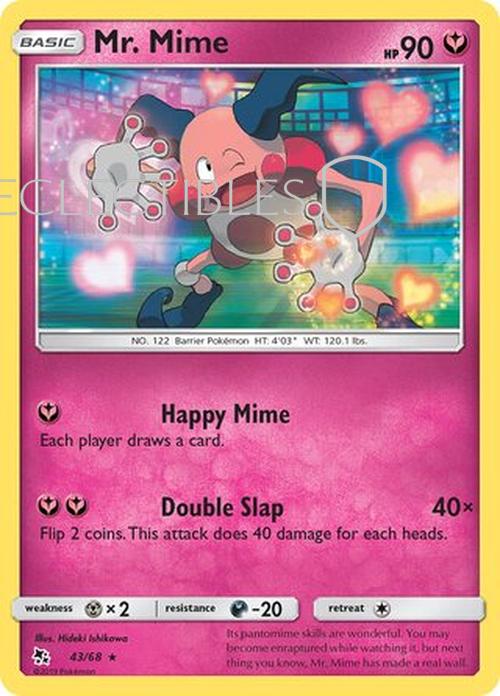 Pokemon Hidden Fates 43/68 Mr Mime Reverse Holo