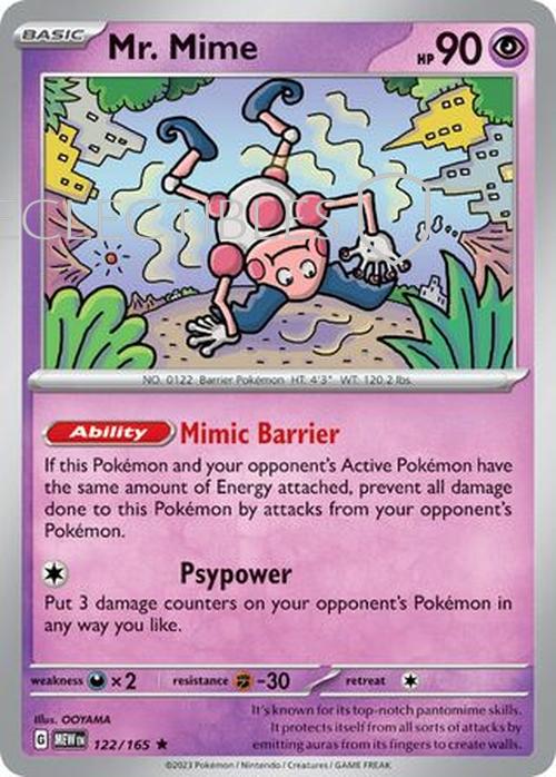 Pokemon Scarlet & Violet 151 122/165 Mr Mime Holo