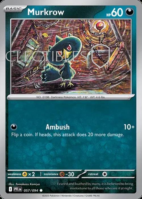 Pokemon Phantasmal Flames 057/094 Murkrow  Reverse Holo