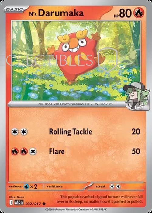 Pokemon Ascended Heroes 032/217 Ns Darumaka  Reverse Holo