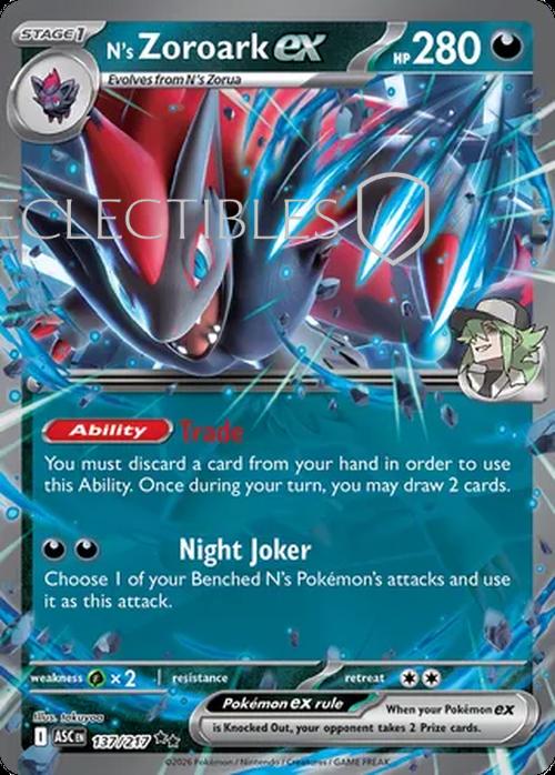 Pokemon Ascended Heroes 137/217 Ns Zoroark ex