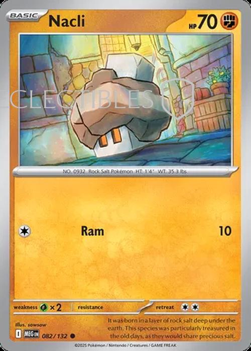 Pokemon Mega Evolutions 082/132 Nacli  Reverse Holo