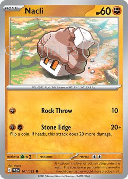 Pokemon Paradox Rift 101/182 Nacli  Reverse Holo
