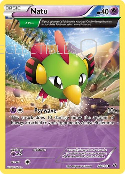 Pokemon Roaring Skies 028/108 Natu Reverse Holo