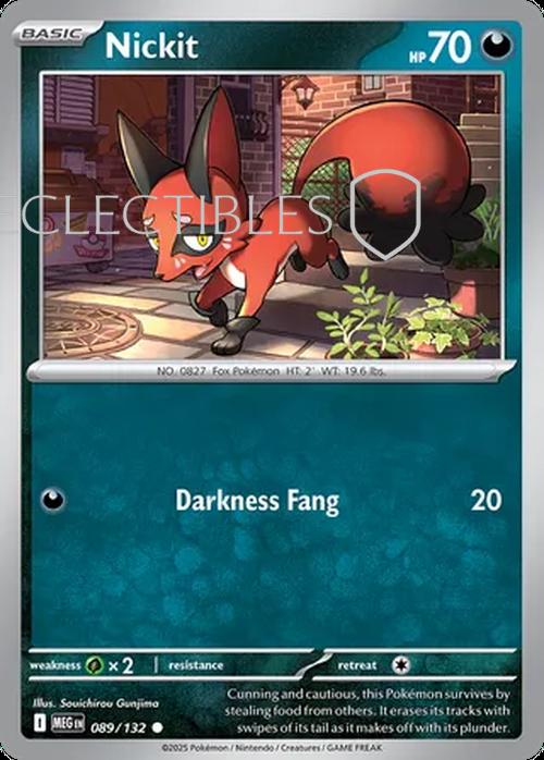 Pokemon Mega Evolutions 089/132 Nickit  Reverse Holo