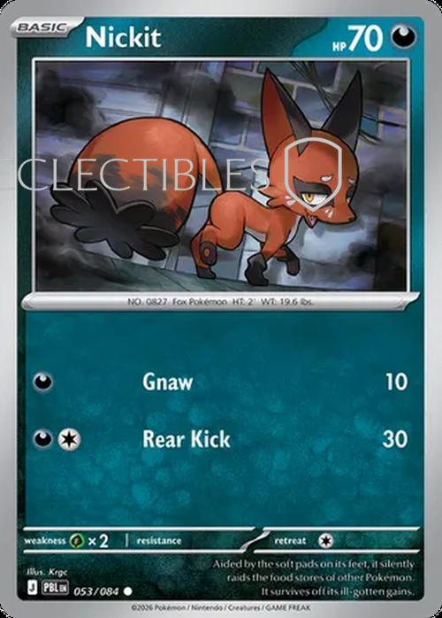 Pokemon pitch black 053/84 Nickit  Reverse Holo