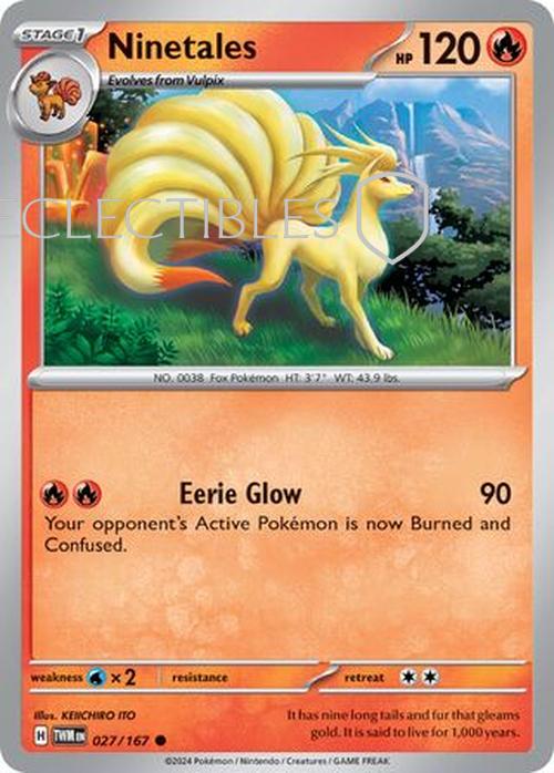 Pokemon Twilight Masquerade 027/167 Ninetales  Reverse Holo