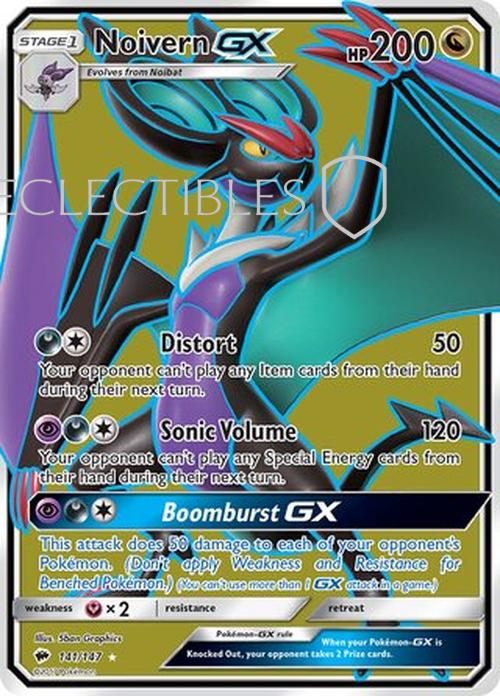 Pokemon Burning Shadows 141/147 NoivernGX Reverse Holo