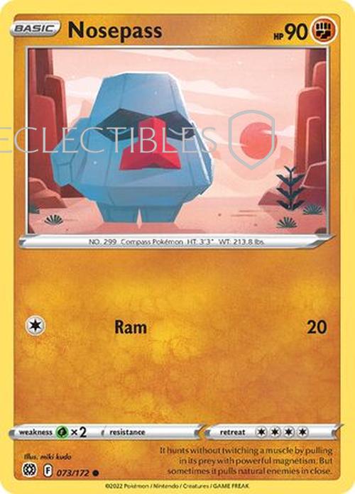 Pokemon Brilliant Stars 073/172 Nosepass  Reverse Holo