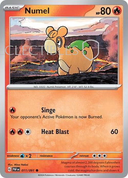 Pokemon Paldean Fates 011/91 Numel  Reverse Holo