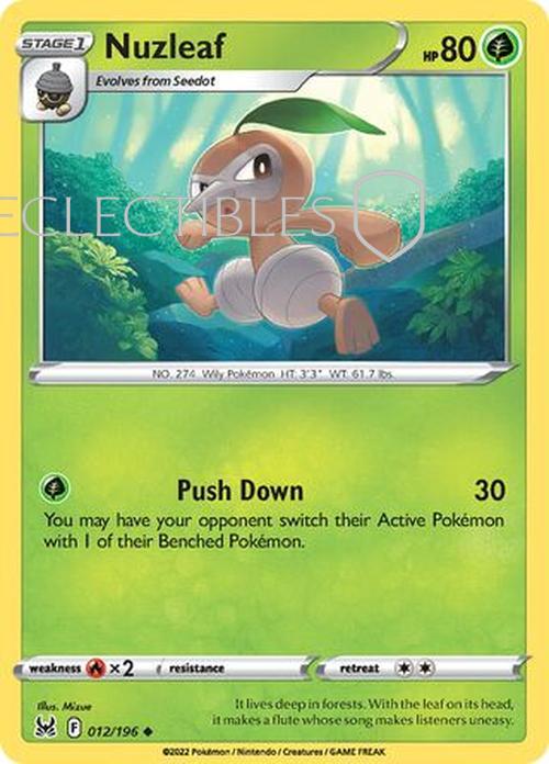Pokemon Lost Origin 012/196 Nuzleaf  Reverse Holo