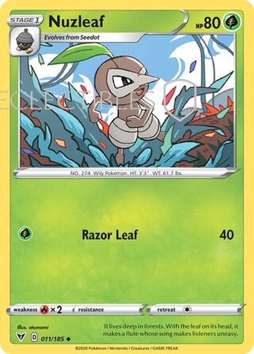 Pokemon Vivid Voltage 011/185 Nuzleaf Reverse Holo