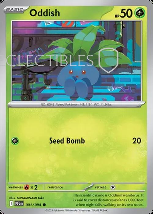Pokemon Phantasmal Flames 001/094 Oddish  Reverse Holo