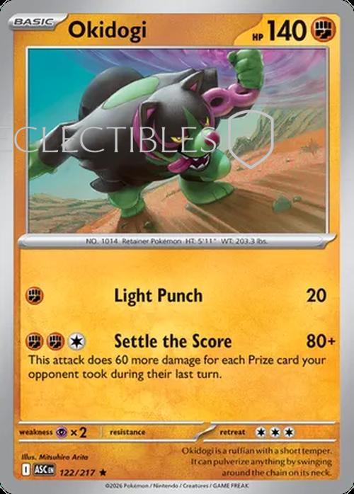 Pokemon Ascended Heroes 122/217 Okidogi  Reverse Holo