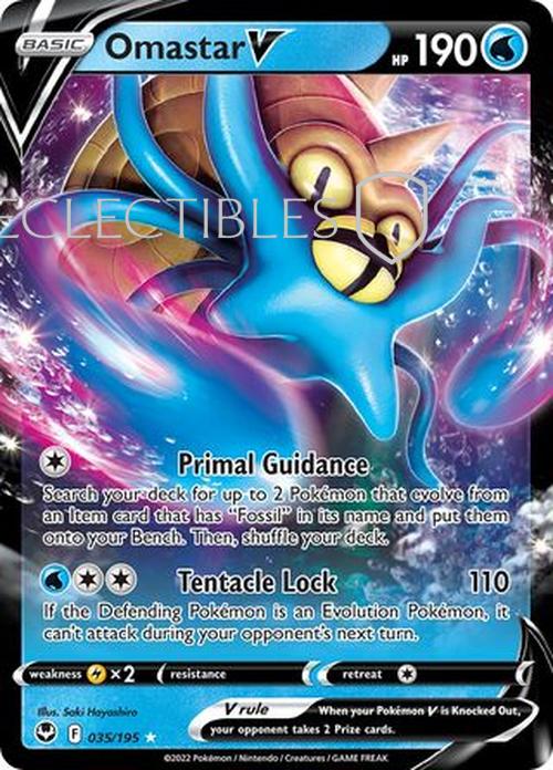 Pokemon Silver Tempest 035/195 Omastar V