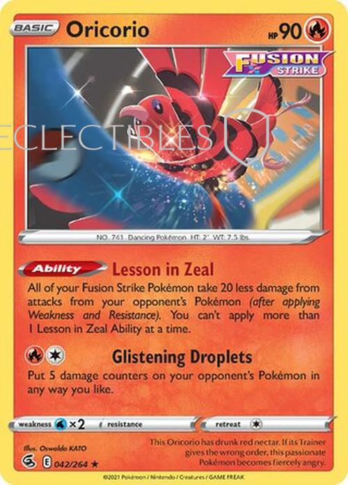 Pokemon Fusion Strike 042/264 Oricorio  Reverse Holo