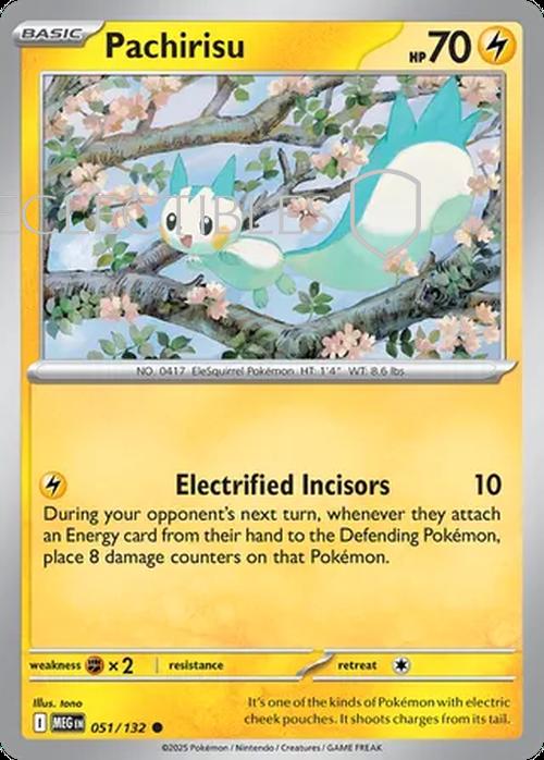 Pokemon Mega Evolutions 051/132 Pachirisu  Reverse Holo