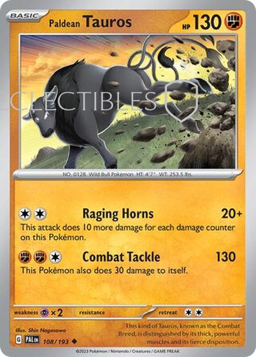 Pokemon Paldea Evolved  108/193 Paldean Tauros  Reverse Holo