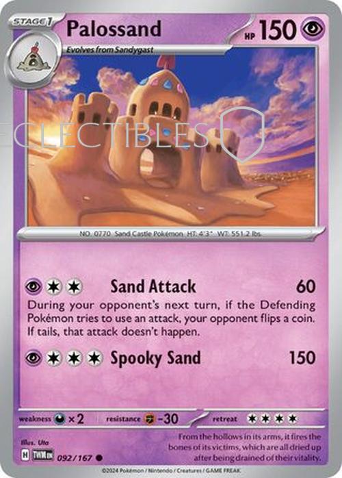 Pokemon Twilight Masquerade 092/167 Palossand  Reverse Holo