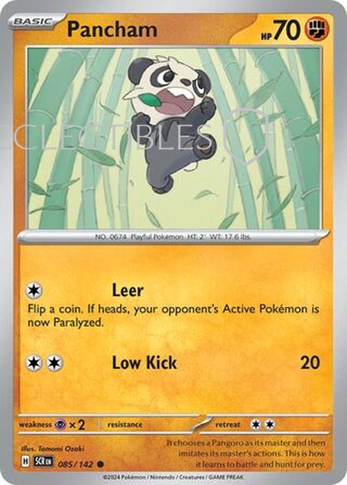 Pokemon Stellar Crown 085/142 Pancham  Reverse Holo