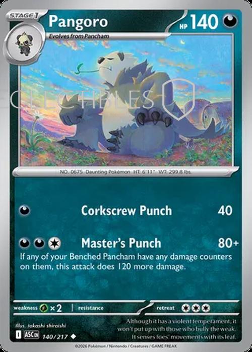 Pokemon Ascended Heroes 140/217 Pangoro  Reverse Holo