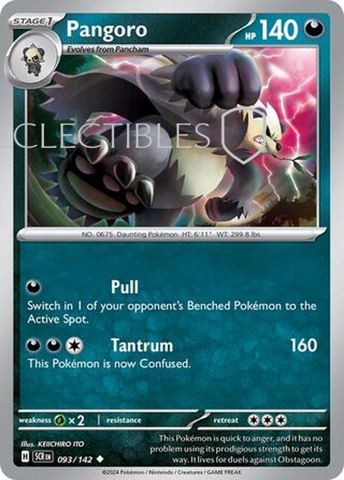Pokemon Stellar Crown 093/142 Pangoro  Reverse Holo