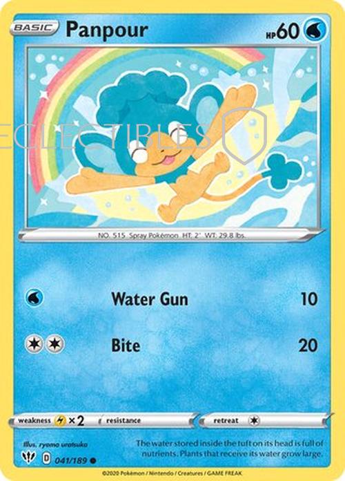 Pokemon Darkness Ablaze 041/189 Panpour  Reverse Holo